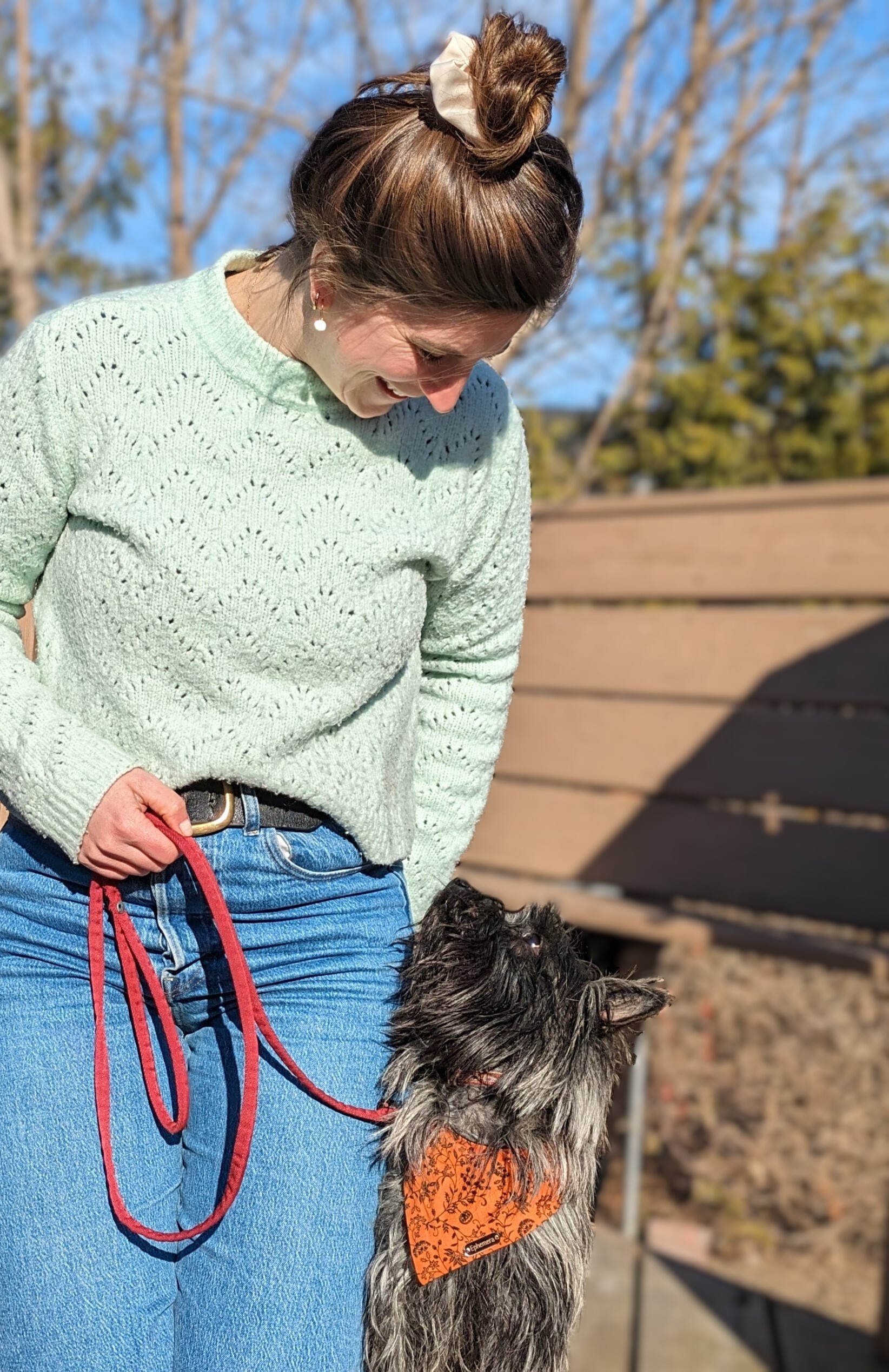 Koda et moi qui se regardons dans les yeux